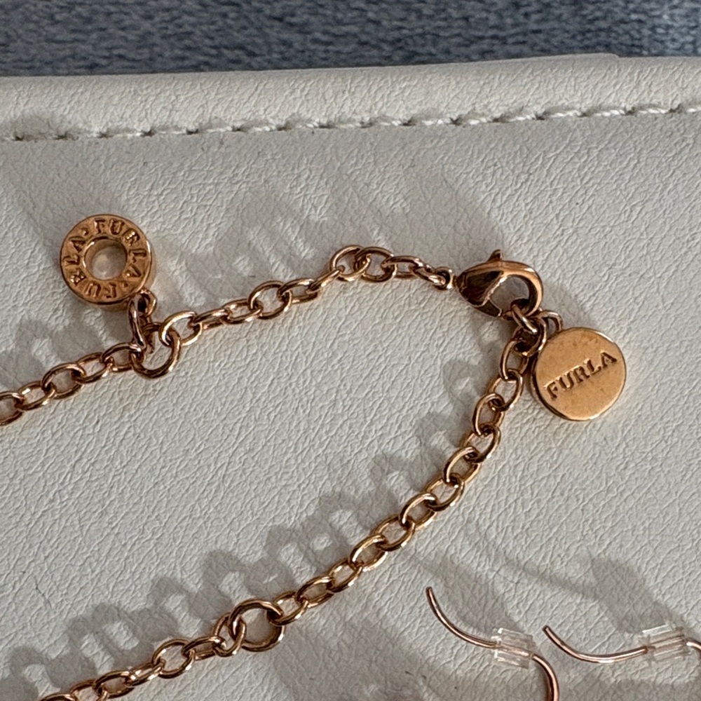 Furla Rose Gold Chain Bracelet and Earrings Set - Picture 5 of 7
